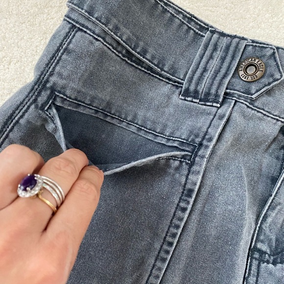 American Eagle Cotton Belted Cargo Pocket Mini Skirt Faded Blue 2 - Picture 7 of 8